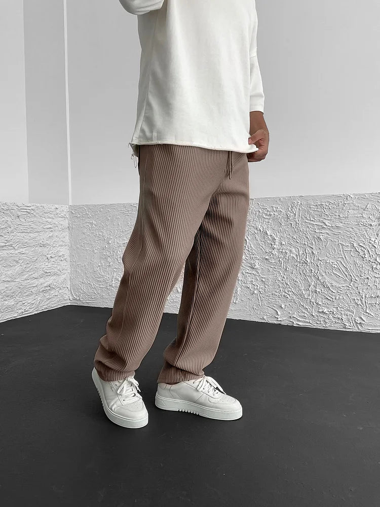 Ribbed Tube Leg Trousers