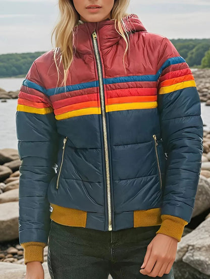 RetroStripe Winter Jacket – Vibrant Warmth for Every Season