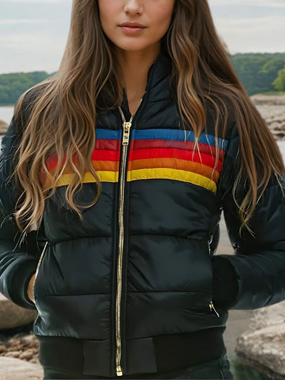 RetroStripe Winter Jacket – Vibrant Warmth for Every Season