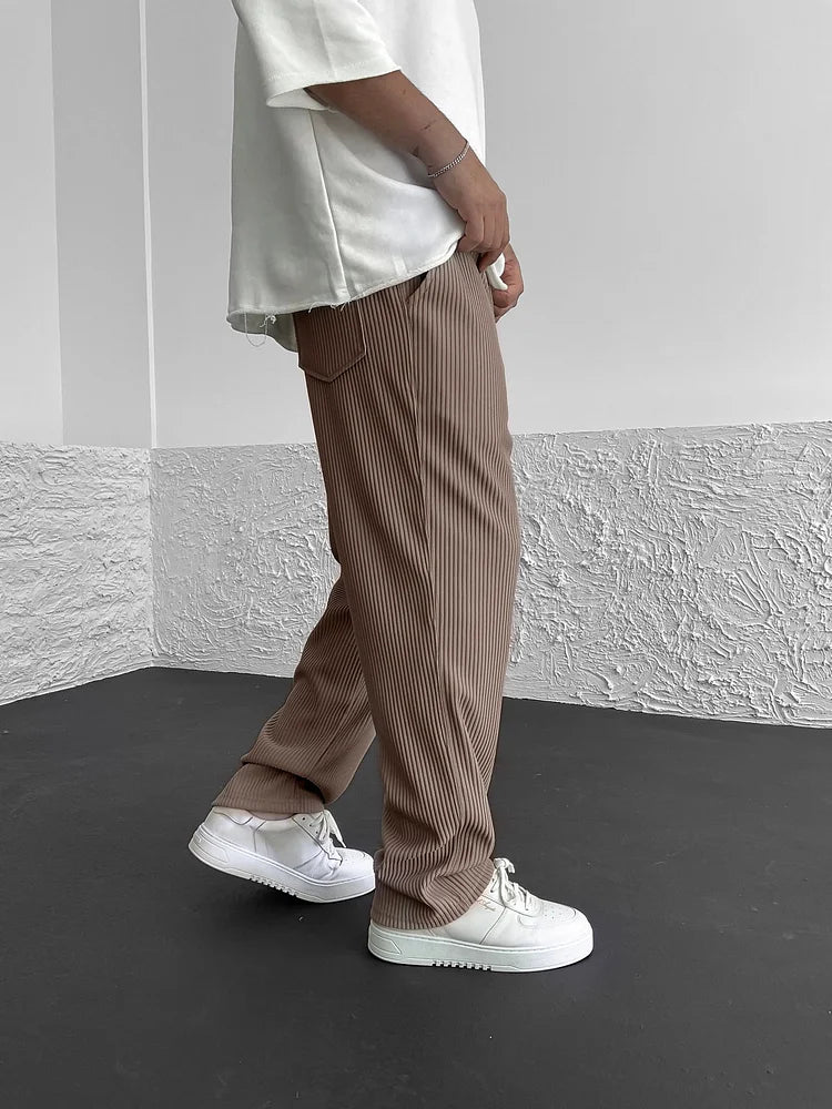 Ribbed Tube Leg Trousers