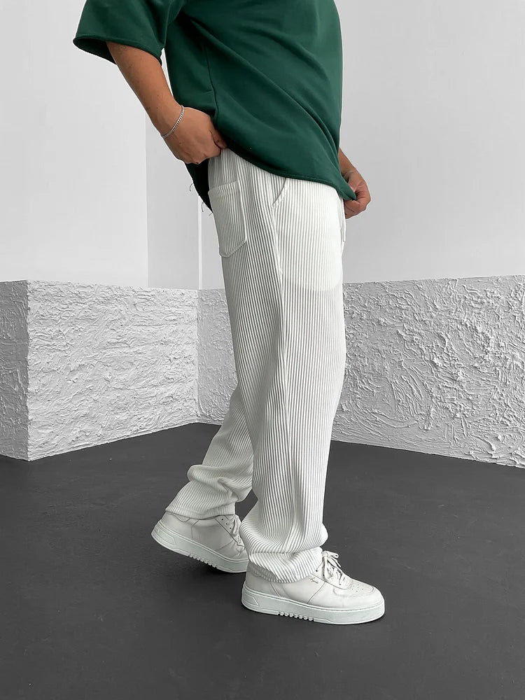 Ribbed Tube Leg Trousers