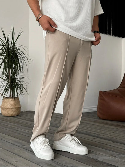 Ribbed Tube Leg Trousers